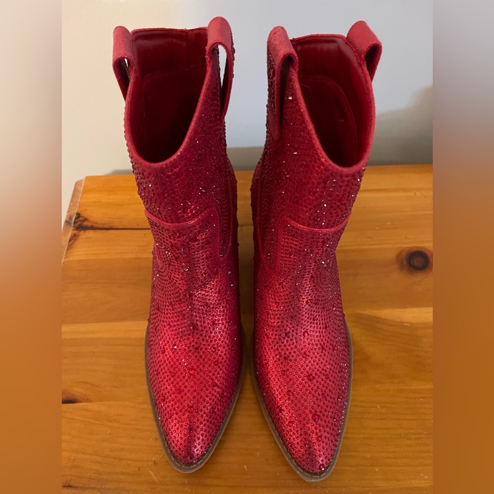Red Sequin Booties - Picture 4 of 4